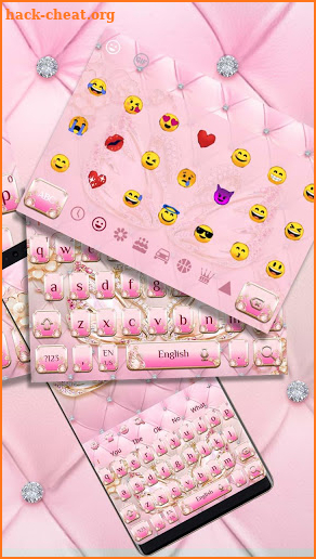 Pink Gold Shine Diamond Swan Keyboard screenshot