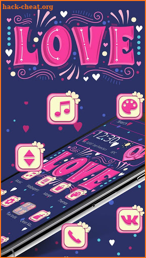 Pink Graffiti Love Heart Theme screenshot