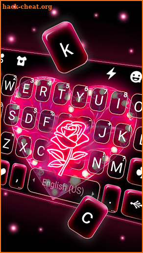 Pink Heart Black Keyboard Background screenshot