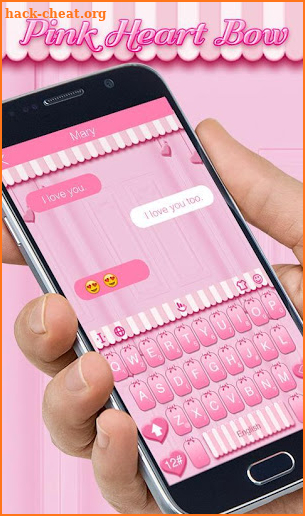 Pink Heart Bow Keyboard Theme screenshot