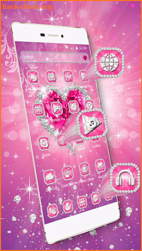 Pink Heart Diamond Theme💞💞 screenshot