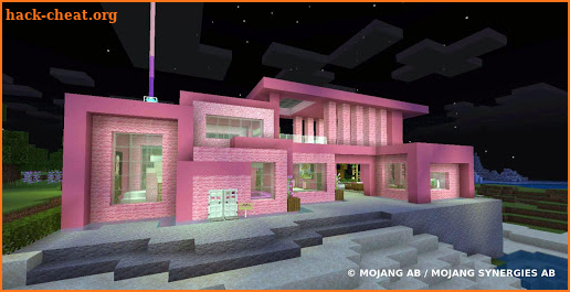 Pink house with furniture. Craft maps and mods screenshot