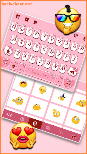 Pink Kitten Paws Keyboard Background screenshot