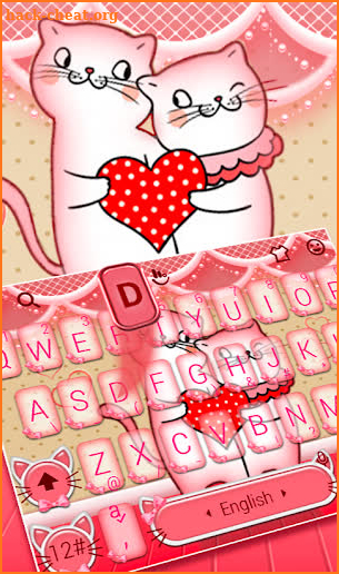 Pink Kitty Love Keyboard Theme screenshot