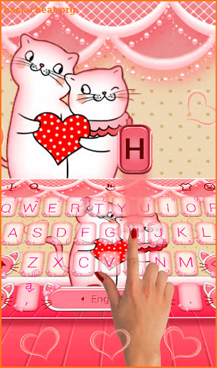 Pink Kitty Love Keyboard Theme screenshot