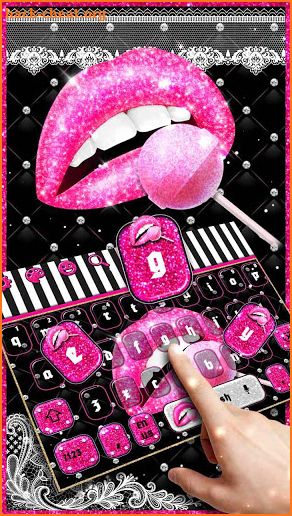 Pink Lollipop Lips Keyboard screenshot