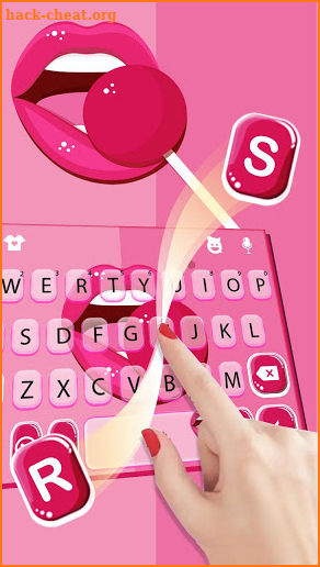 Pink Lollipop Sexy Lips Keyboard Theme screenshot