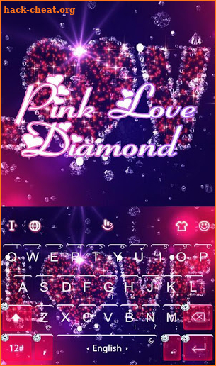 Pink Love Diamond Keyboard Theme screenshot