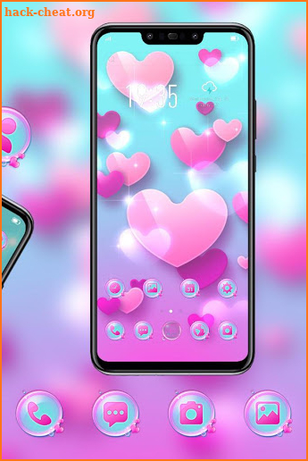 Pink Love Floating Romantic Theme screenshot