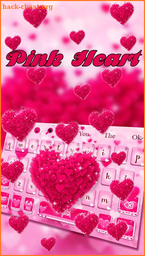 Pink Love Heart Keyboard Theme screenshot