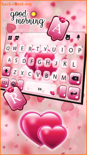 Pink Love Hearts Keyboard Background screenshot