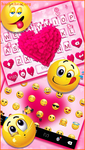 Pink Love Keyboard Theme screenshot