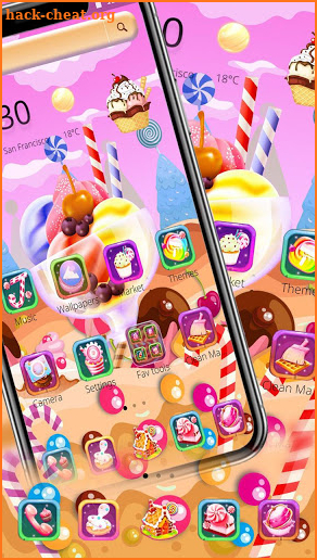 Pink lovely Icecream Theme screenshot