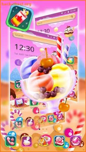 Pink lovely Icecream Theme screenshot