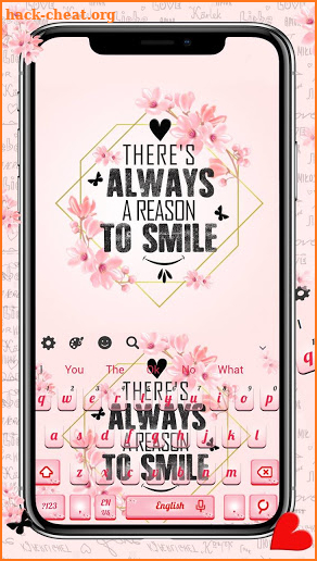 Pink Lovely Quote Keyboard Themes screenshot