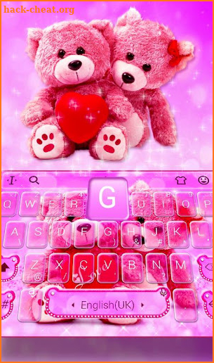 Pink Lovely Teddy Bear Keyboard Theme screenshot