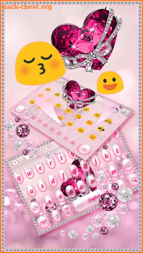 Pink Luxurious Love Diamonds Keyboard screenshot