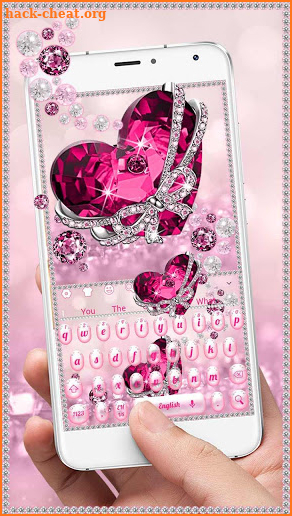 Pink Luxurious Love Diamonds Keyboard screenshot