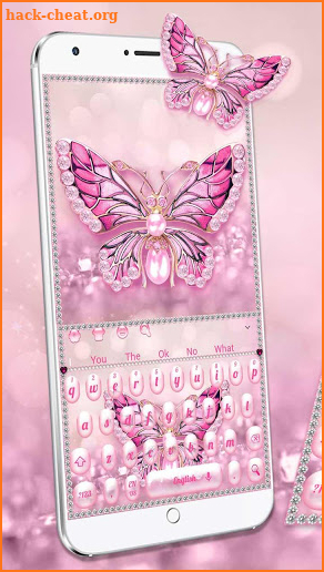 Pink Luxury Diamond Butterfly Keyboard screenshot