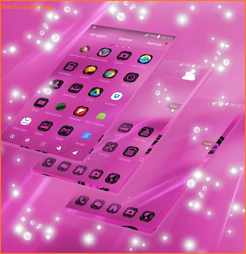 Pink Neon Launcher Theme screenshot