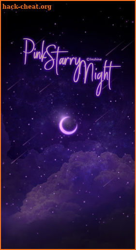 Pink neon moon & night sky screenshot