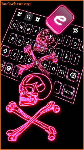 Pink Neon Skull Keyboard Background screenshot