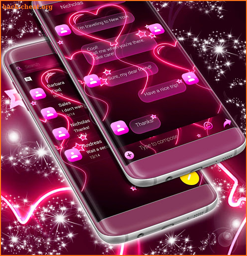 Pink Neon SMS screenshot