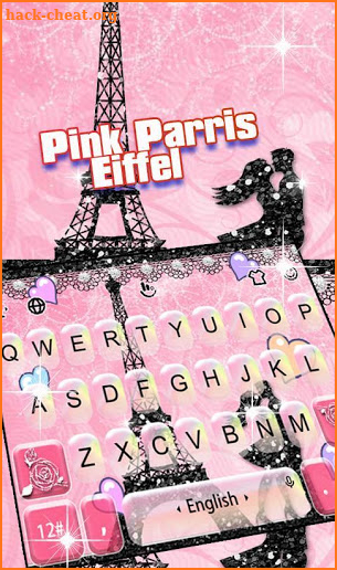 Pink Paris Eiffel Keyboard Theme screenshot