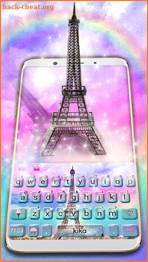 Pink Paris Eiffel Tower love Keyboard screenshot