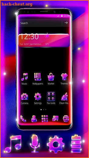 Pink Purple Neon Lights Theme screenshot