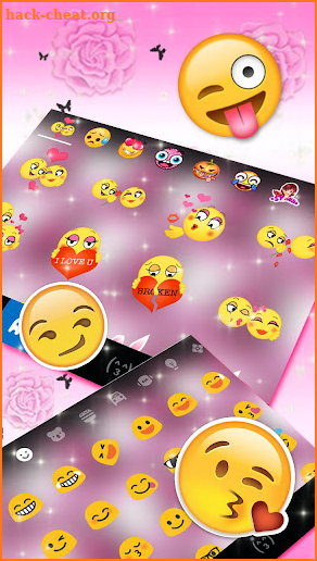 Pink Rose Bow Keyboard Theme screenshot