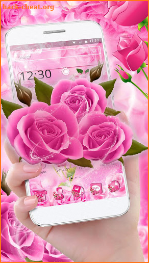 Pink Rose Flower Theme screenshot