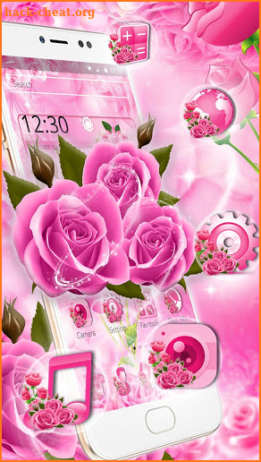 Pink Rose Flower Theme screenshot