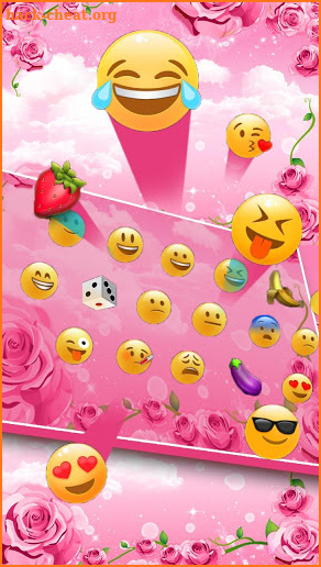 Pink Rose Flowers Keyboard screenshot