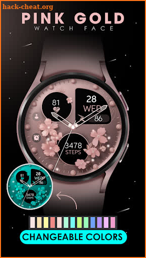 Pink Rose Flowers Watch Face screenshot