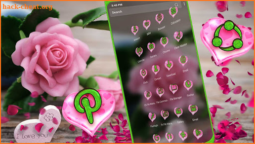 Pink Rose Love Launcher Theme screenshot