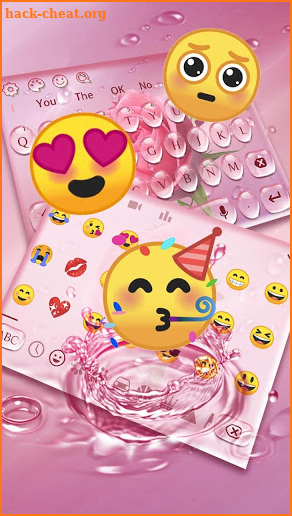 Pink Rose Water Drop Keyboard screenshot