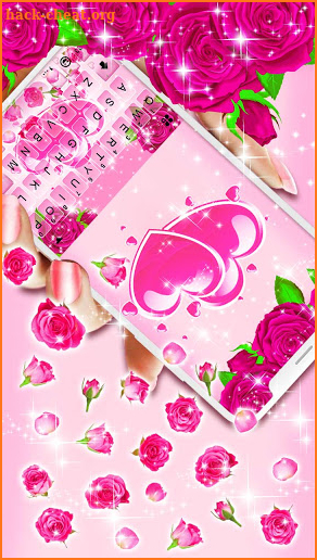 Pink Roses Gravity Keyboard Background screenshot