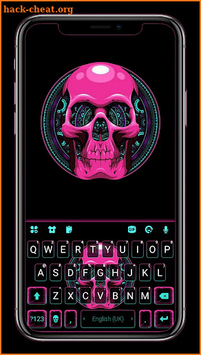 Pink Skull Pattern Keyboard Background screenshot