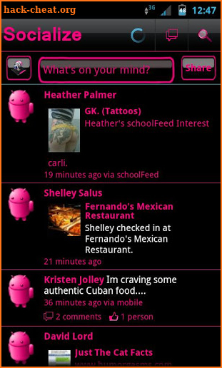 Pink Socialize for Facebook screenshot