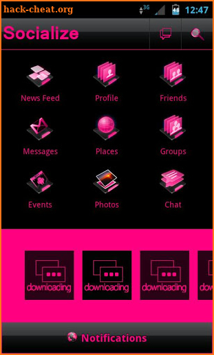 Pink Socialize for Facebook screenshot