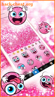 Pink Sparkle Diamond Keyboard Theme screenshot