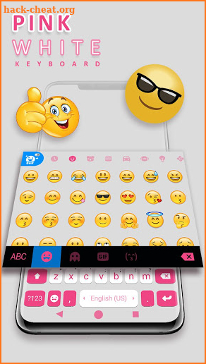 Pink White Chat Keyboard Theme screenshot