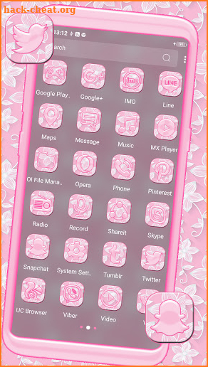 Pink White Flower Theme screenshot