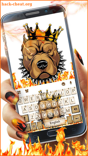 Pitbull King Fire Keyboard Theme screenshot