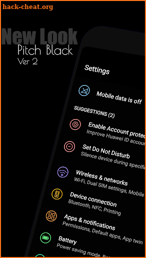 Pitch Black EMUI 5/8 Theme screenshot