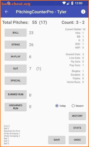 Pitching Counter / Stats Tracker Pro screenshot