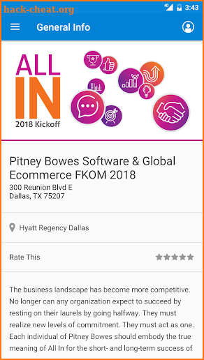 Pitney Bowes Global Events screenshot