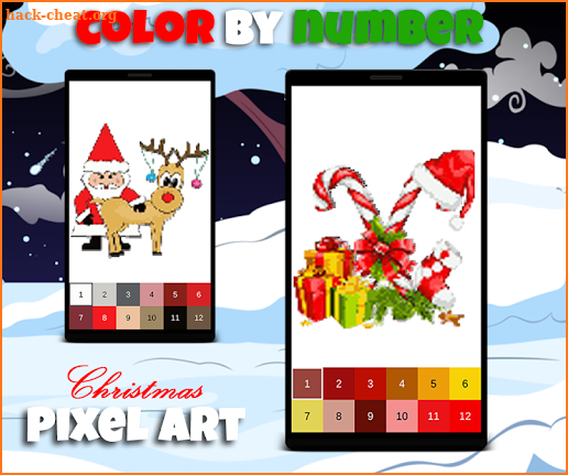 Pixel Art Christmas: Color By Number Santa Claus screenshot