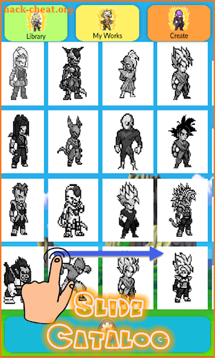 Pixel-Art DBZ Paint By Number Bakugan screenshot